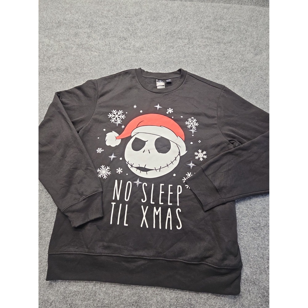 Disney Nightmare Before Christmas Sweatshirt Black XLarge Light Up No Sleep XMas